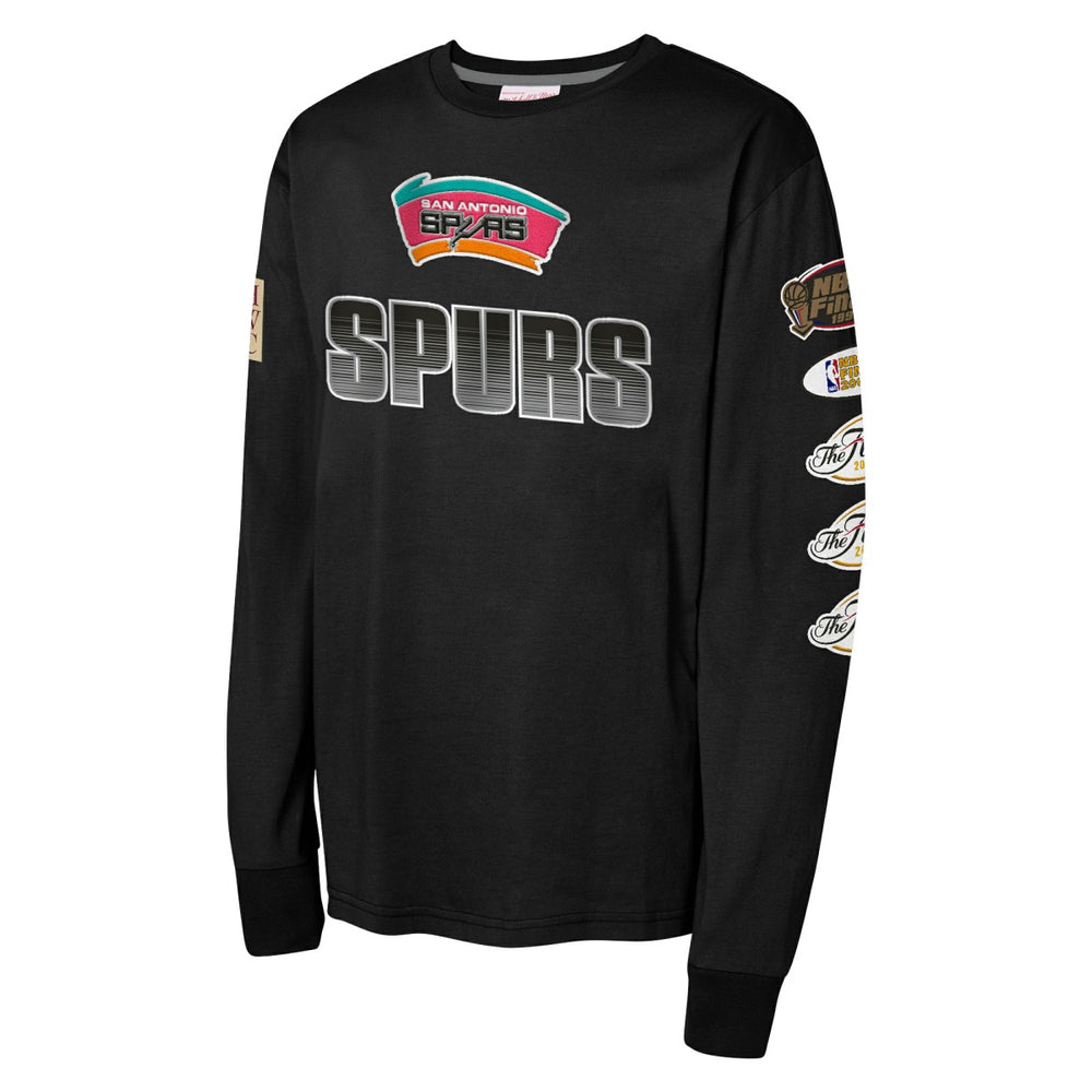 San Antonio Spurs Youth Hardwood Classics All Over Long Sleeve T-Shirt Black