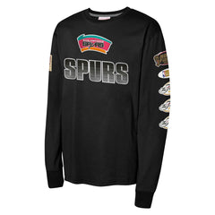 San Antonio Spurs Youth Hardwood Classics All Over Long Sleeve T-Shirt Black