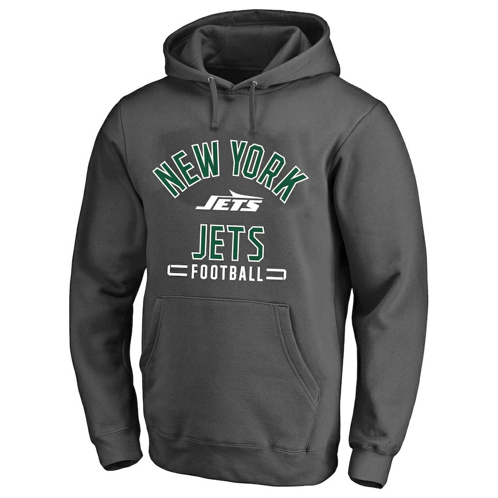New York Jets Big & Tall Pullover Hoodie Heather Charcoal