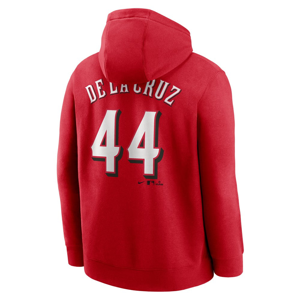 Elly De La Cruz Cincinnati Reds Nike Player Name & Number Club Pullover Hoodie - Red Hoodies