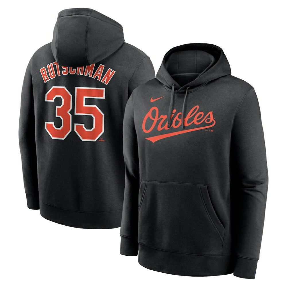 Adley Rutschman Baltimore Orioles Nike Player Name & Number Club Pullover Hoodie - Black Hoodies