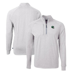 New York Jets Cutter & Buck Helmet Adapt Eco Knit Quarter-Zip Top Heather Gray