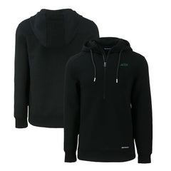 New York Jets Cutter & Buck Primary Logo Roam Eco Recycled Half-Zip Hoodie Black