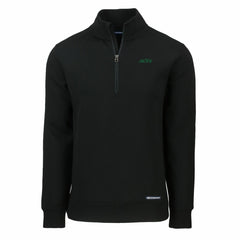New York Jets Cutter & Buck Primary Logo Roam Eco Recycled Quarter-Zip Pullover Top Black