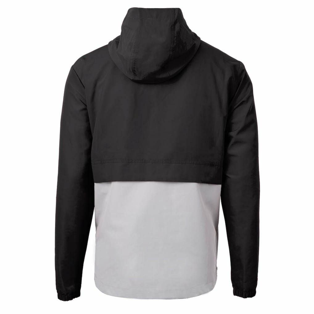 New York Jets Cutter & Buck Monochromatic Logo Charter Eco Recycled Half-Zip Anorak Jacket Black/Gray