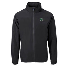 New York Jets Cutter & Buck Big & Tall Helmet Charter Eco Knit Recycled Full-Zip Jacket Black