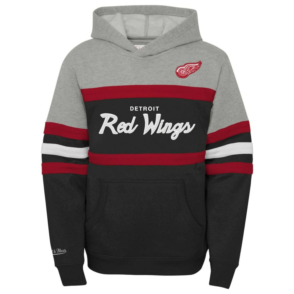 NHL Detroit Red Wings Mitchell & Ness Youth Head Coach Pullover Hoodie - Black