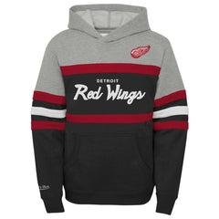 NHL Detroit Red Wings Mitchell & Ness Youth Head Coach Pullover Hoodie - Black