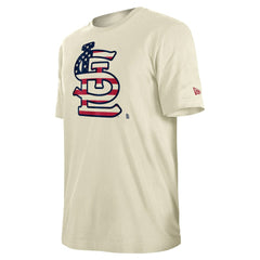 St. Louis Cardinals New Era Americana Flag Fill T-Shirt - Cream T-shirts