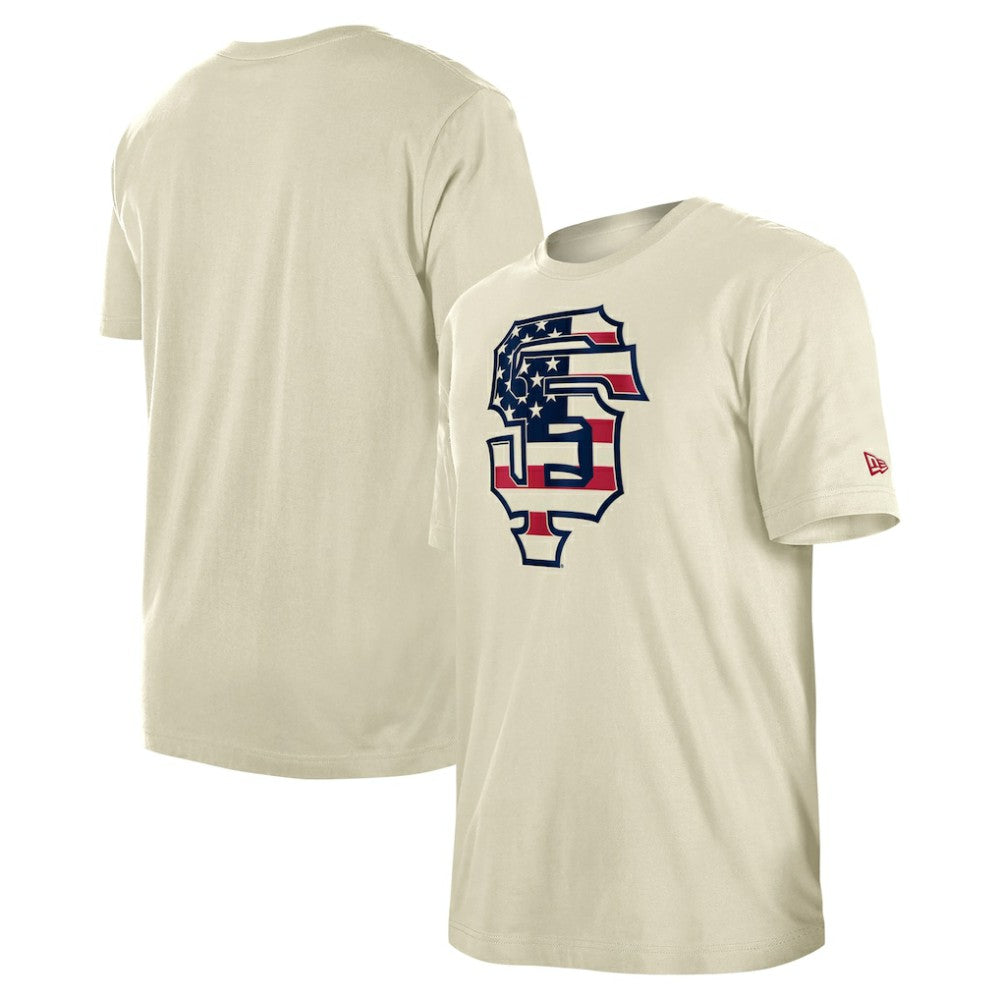 San Francisco Giants New Era Americana Flag Fill T-Shirt - Cream T-shirts