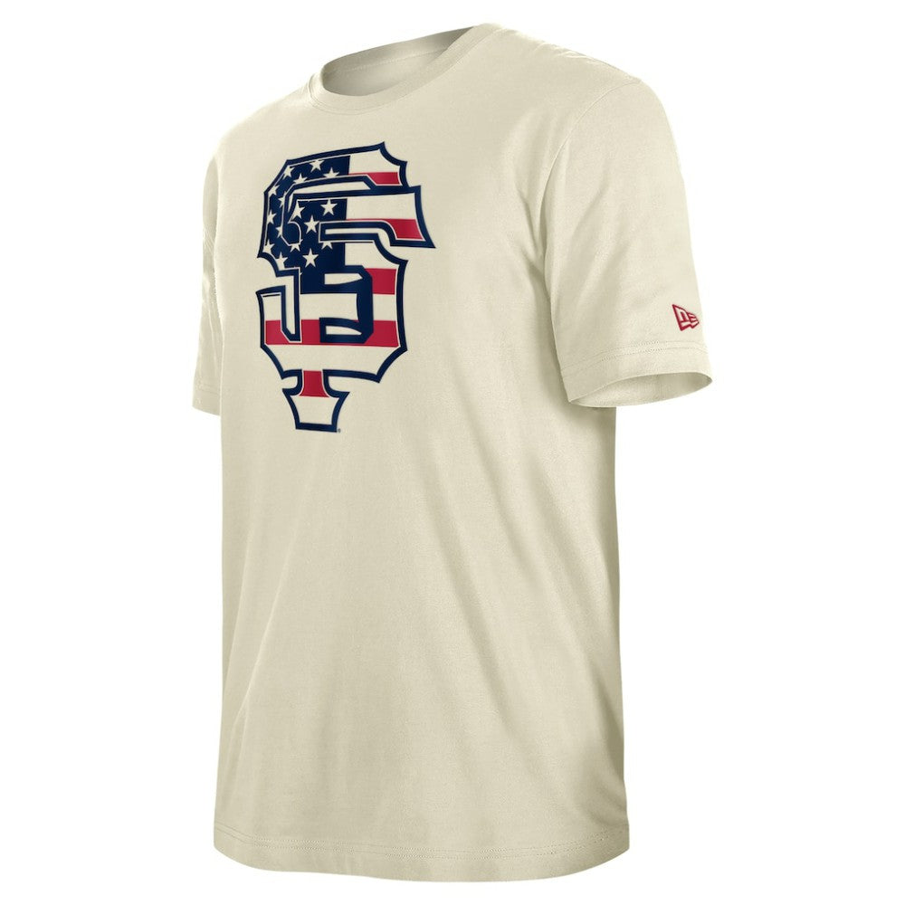 San Francisco Giants New Era Americana Flag Fill T-Shirt - Cream T-shirts