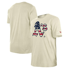 Athletics New Era Americana Flag Fill T-Shirt - Cream T-shirts