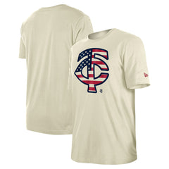Minnesota Twins New Era Americana Flag Fill T-Shirt - Cream T-shirts