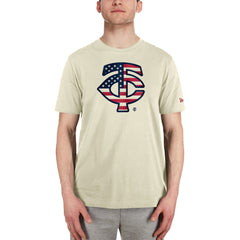 Minnesota Twins New Era Americana Flag Fill T-Shirt - Cream T-shirts