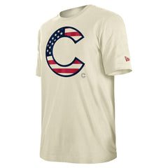 Chicago Cubs New Era Americana Flag Fill T-Shirt - Cream T-shirts