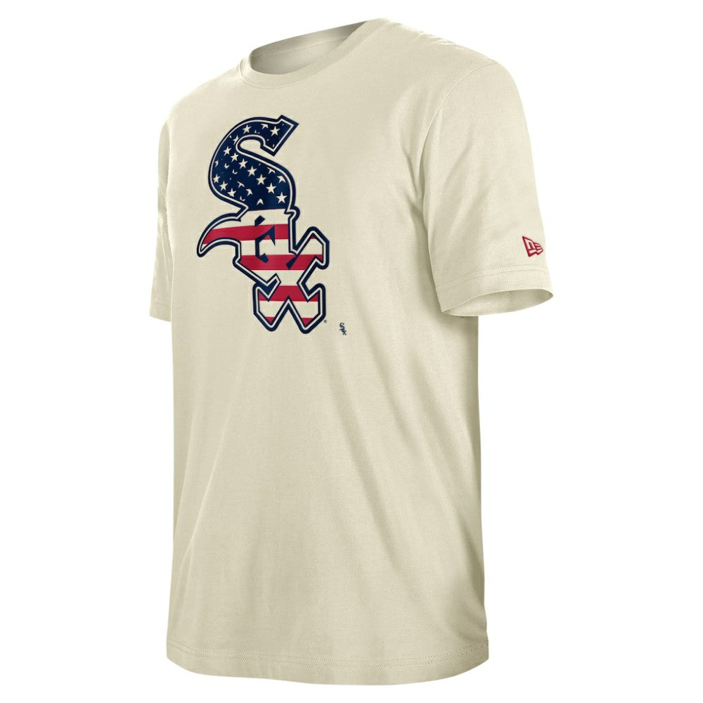 Chicago White Sox New Era Americana Flag Fill T-Shirt - Cream T-shirts