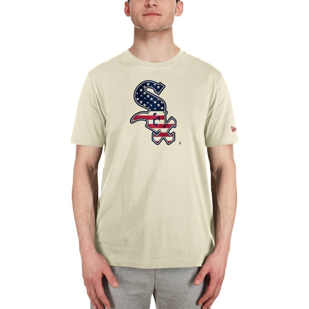 Chicago White Sox New Era Americana Flag Fill T-Shirt - Cream T-shirts