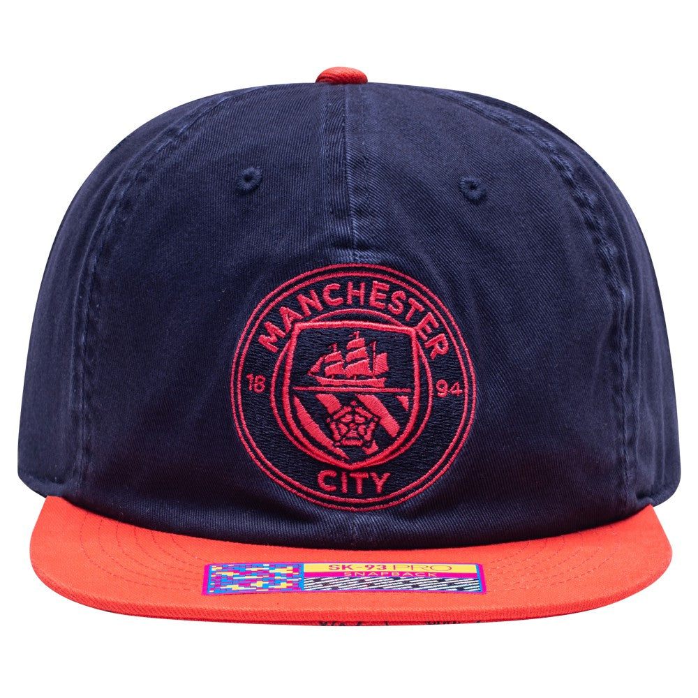 Manchester City Fan Ink Wander Snapback Hat Navy/Red sale