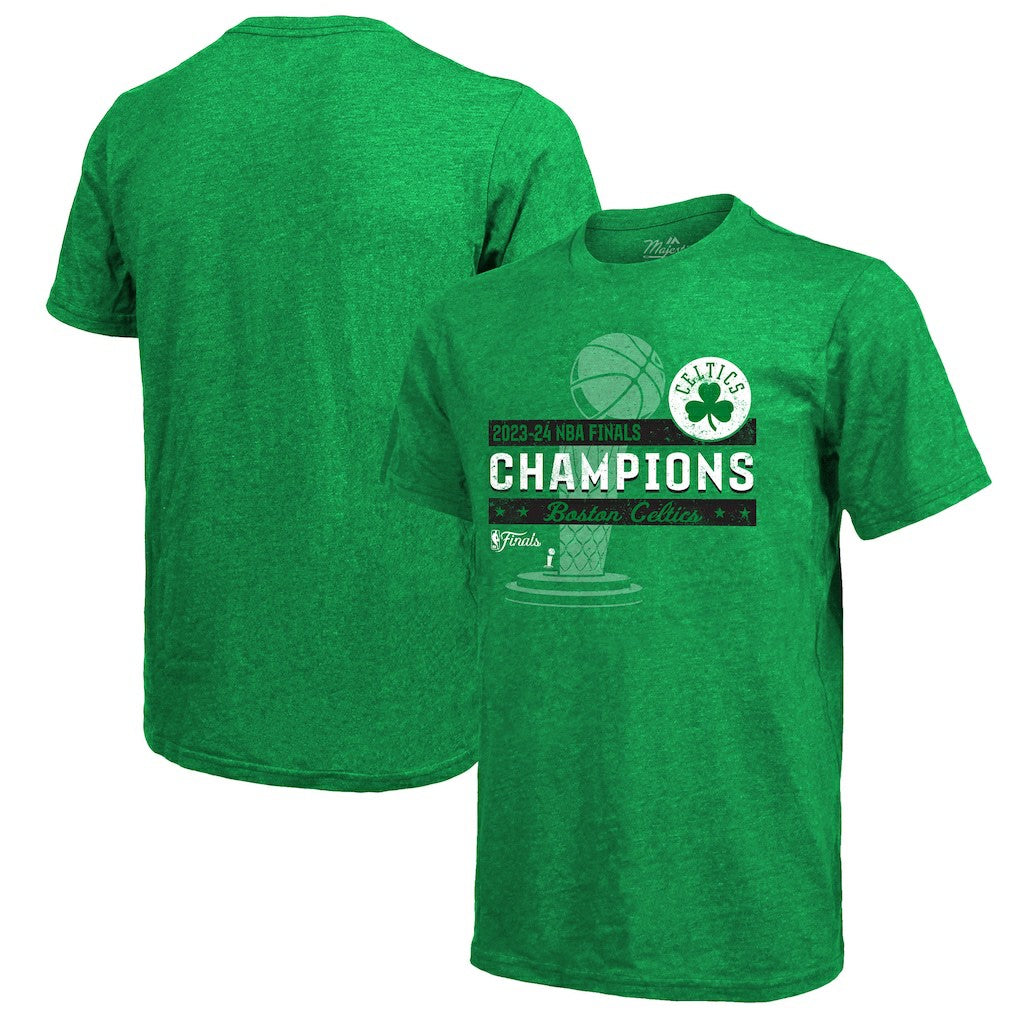 Boston Celtics Majestic Threads 2024 NBA Finals Champions Tri-Blend T-Shirt - Kelly Green