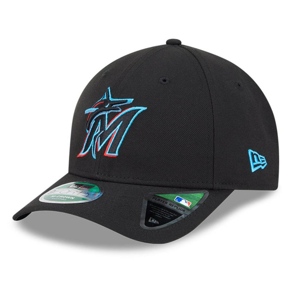 Miami Marlins New Era Player Replica 9FORTY Adjustable Hat - Black Hats