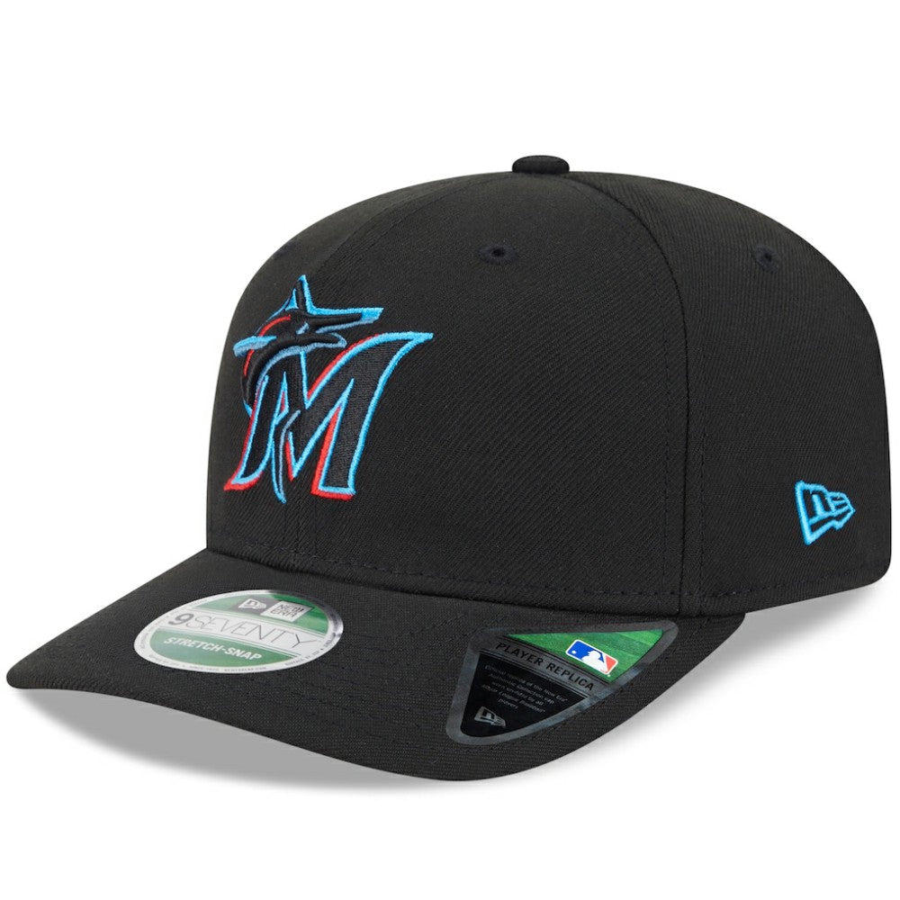Miami Marlins New Era Player Replica 9SEVENTY Adjustable Hat - Black Hats