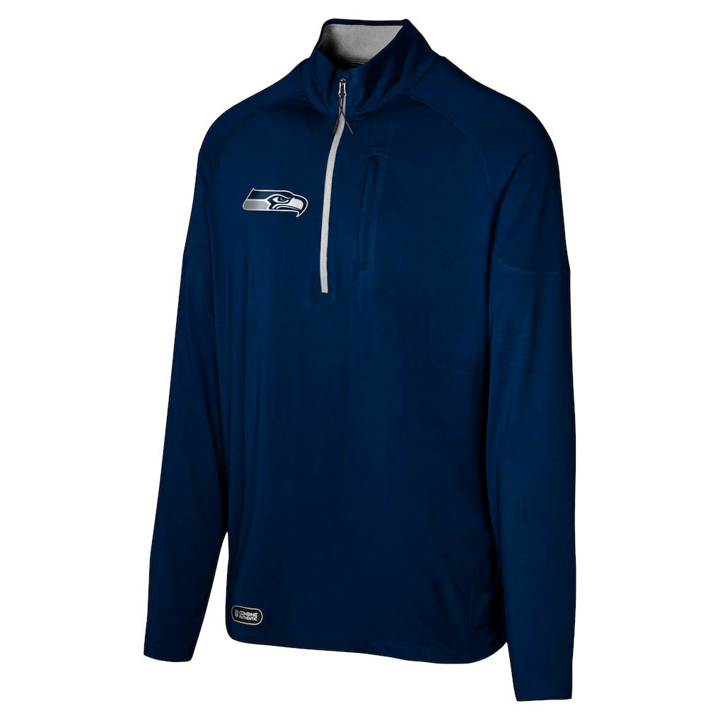 Seattle Seahawks Grind Iron Quarter-Zip Top College Navy
