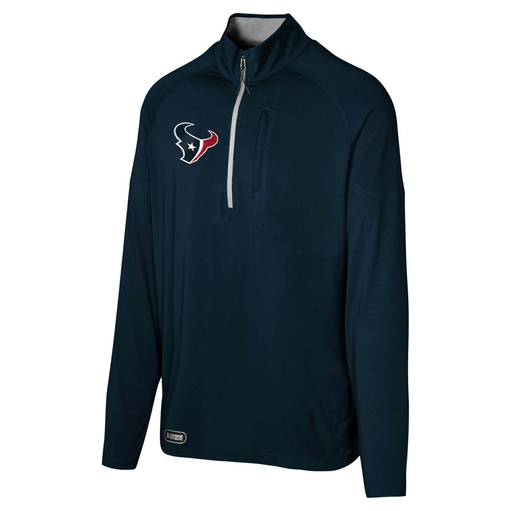 Houston Texans Grind Iron Quarter-Zip Top Navy