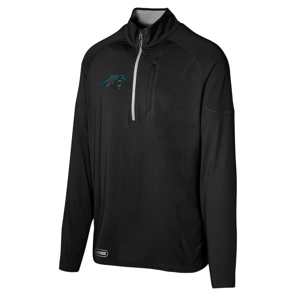 Carolina Panthers Grind Iron Quarter-Zip Top Black