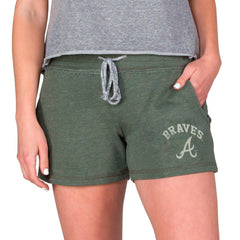 Atlanta Braves Concepts Sport Women's Mainstream French Terry Tri-Blend Shorts - Green Shorts