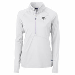 Cleveland Guardians Cutter & Buck Women's Adapt Eco Knit Stretch Recycled Half-Zip DryTec Top - White Tops