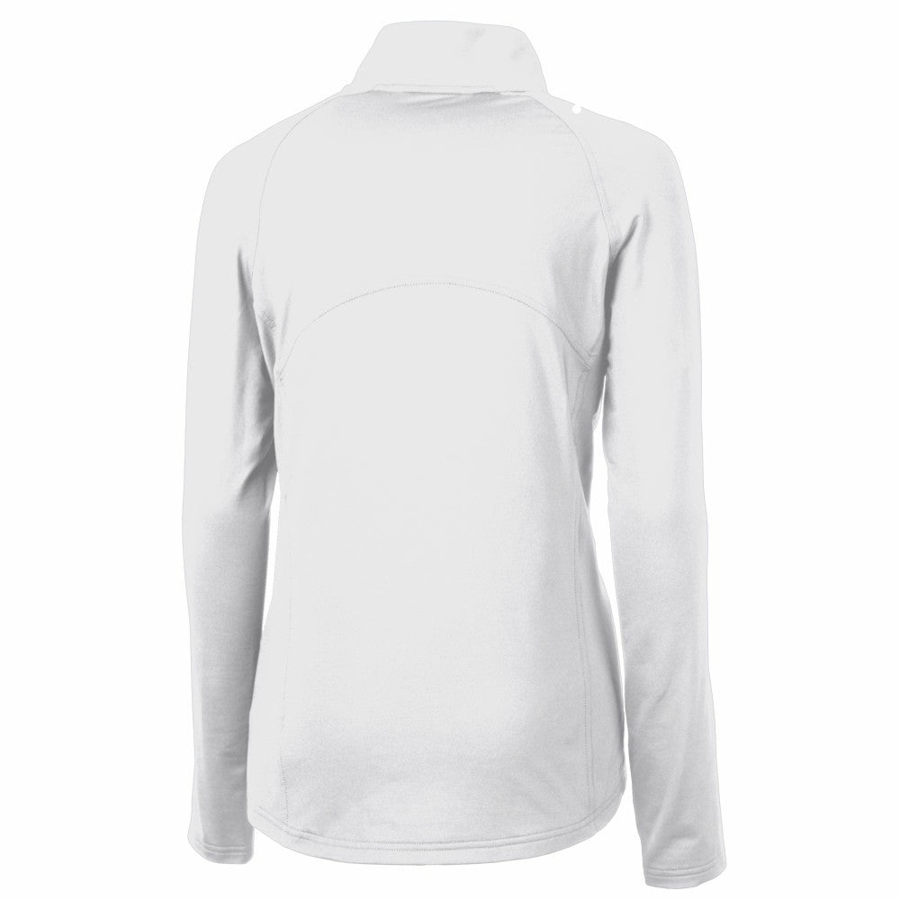 Cleveland Guardians Cutter & Buck Women's Adapt Eco Knit Stretch Recycled Half-Zip DryTec Top - White Tops