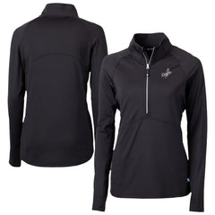Los Angeles Dodgers Cutter & Buck Women's Adapt Eco Knit Stretch Recycled Half-Zip DryTec Top - Black Tops