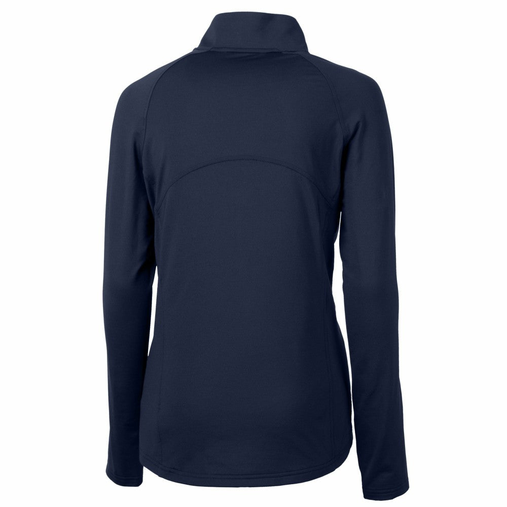 New York Mets Cutter & Buck Women's Adapt Eco Knit Stretch Recycled Half-Zip DryTec Top - Navy Tops