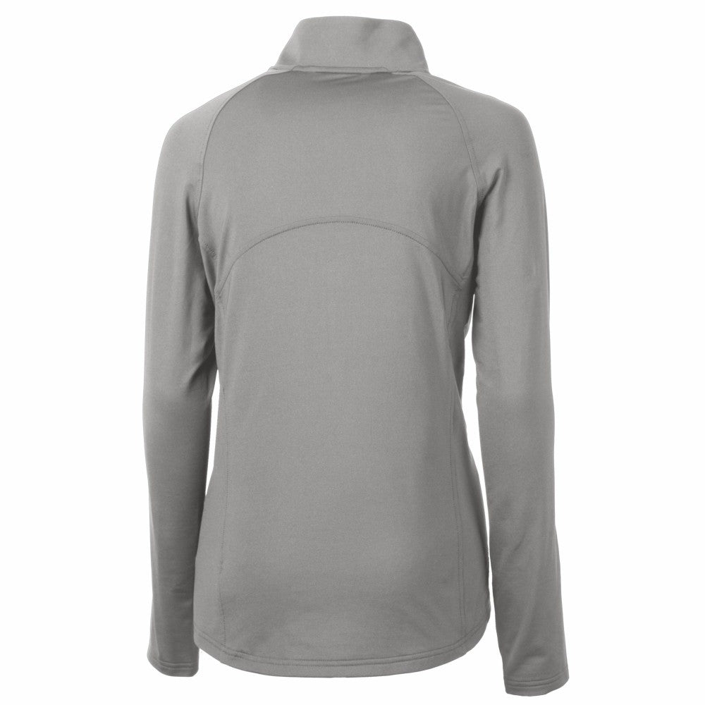 Cleveland Guardians Cutter & Buck Women's Adapt Eco Knit Stretch Recycled Half-Zip DryTec Top - Gray Tops