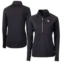 Cleveland Guardians Cutter & Buck Women's Adapt Eco Knit Stretch Recycled Half-Zip DryTec Top - Black Tops