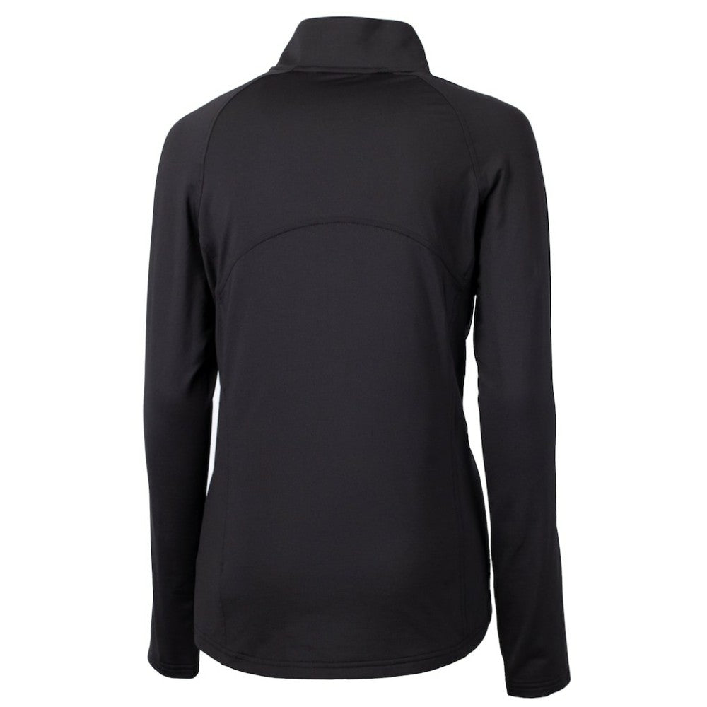San Diego Padres Cutter & Buck Women's Adapt Eco Knit Stretch Recycled Half-Zip DryTec Top - Black Tops