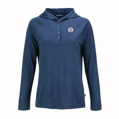Milwaukee Brewers Cutter & Buck Women's Coastline Epic Comfort Eco Recycled Raglan Long Sleeve Hoodie T-Shirt - Navy Hoodies