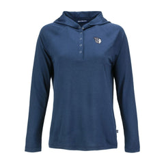 Cleveland Guardians Cutter & Buck Women's Coastline Epic Comfort Eco Recycled Raglan Long Sleeve Hoodie T-Shirt - Navy Hoodies