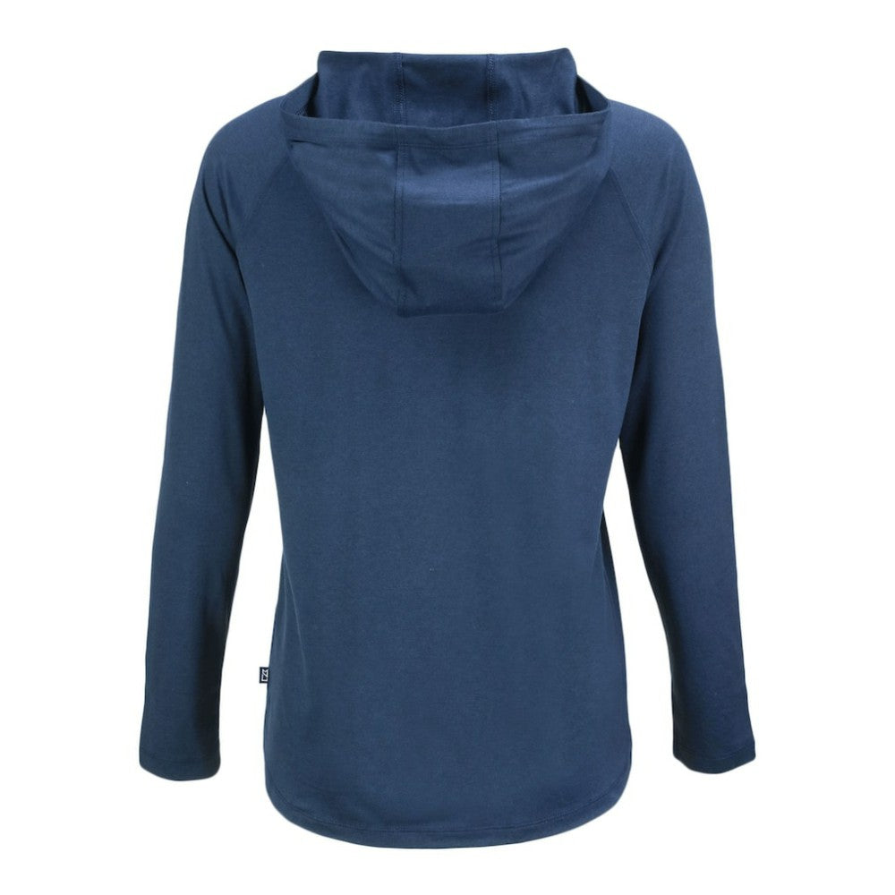 Cleveland Guardians Cutter & Buck Women's Coastline Epic Comfort Eco Recycled Raglan Long Sleeve Hoodie T-Shirt - Navy Hoodies