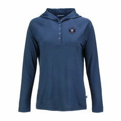 Houston Astros Cutter & Buck Women's Coastline Epic Comfort Eco Recycled Raglan Long Sleeve Hoodie T-Shirt - Navy Hoodies