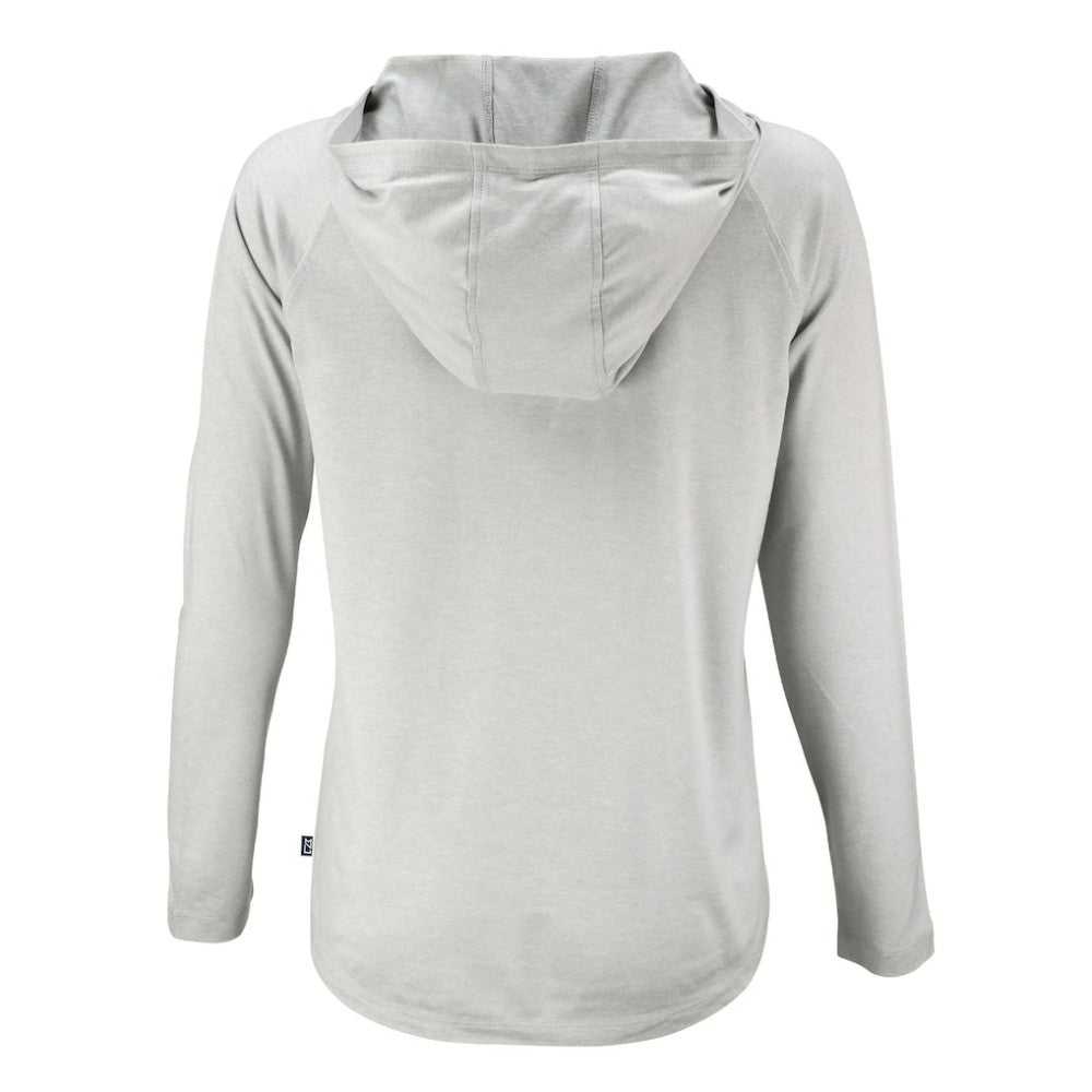 Atlanta Braves Cutter & Buck Women's Coastline Epic Comfort Eco Recycled Raglan Long Sleeve Hoodie T-Shirt - Gray Hoodies