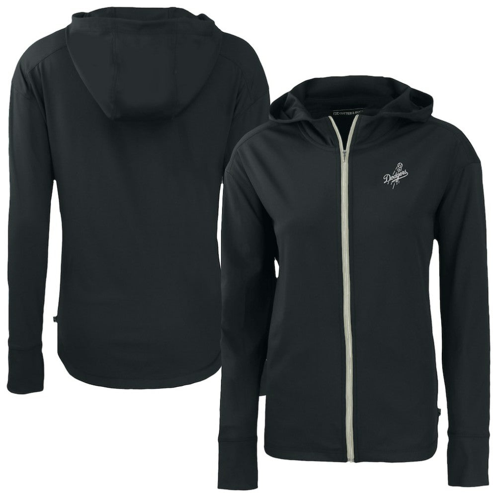 Los Angeles Dodgers Cutter & Buck Women's Daybreak Eco Recycled Full-Zip Hoodie - Black Hoodies