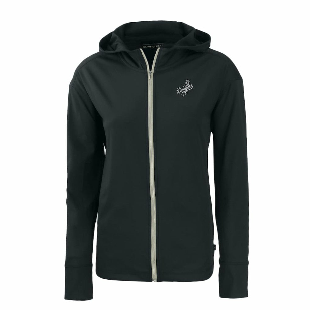 Los Angeles Dodgers Cutter & Buck Women's Daybreak Eco Recycled Full-Zip Hoodie - Black Hoodies