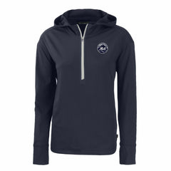 New York Mets Cutter & Buck Women's Daybreak Eco Recycled Half-Zip Hoodie - Navy Hoodies