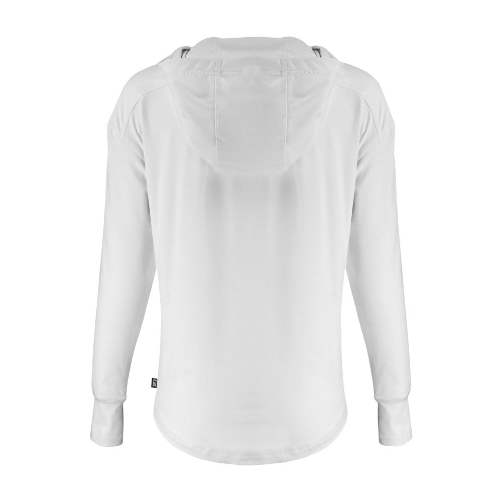 New York Mets Cutter & Buck Women's Daybreak Eco Recycled Half-Zip Hoodie - White Hoodies