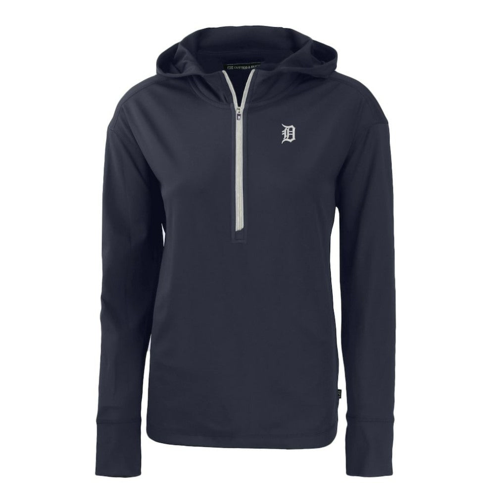 Detroit Tigers Cutter & Buck Women's Daybreak Eco Recycled Half-Zip Hoodie - Navy Hoodies