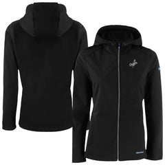 Los Angeles Dodgers Cutter & Buck Women's Evoke Eco Softshell Recycled Full-Zip Hoodie Jacket - Black Jackets
