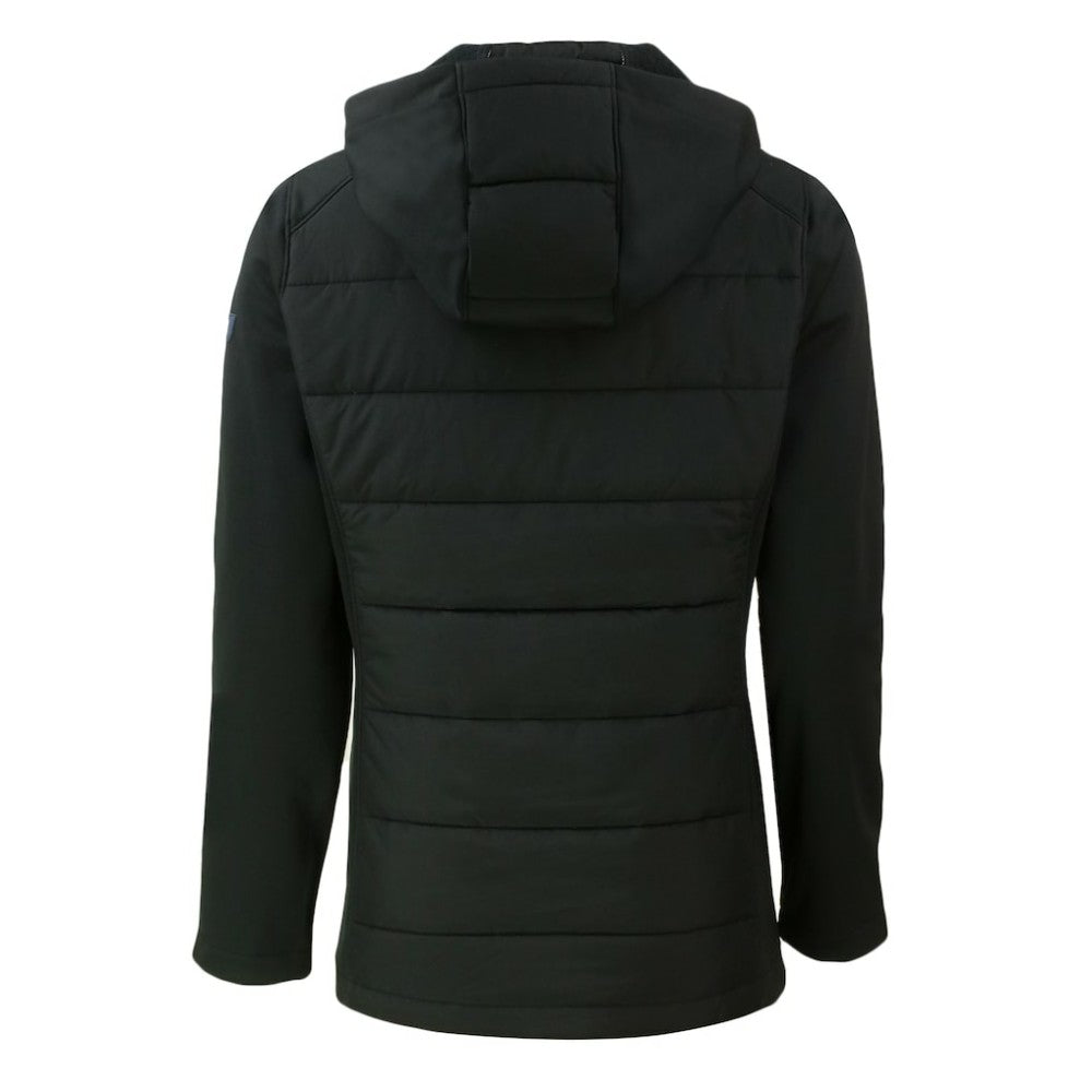 Los Angeles Dodgers Cutter & Buck Women's Evoke Hybrid Eco Softshell Recycled Full-Zip Hooded Jacket - Black Jackets