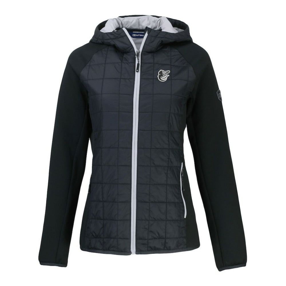 Baltimore Orioles Cutter & Buck Women's Rainier Primaloft Eco Full-Zip Hybrid Jacket - Black Jackets