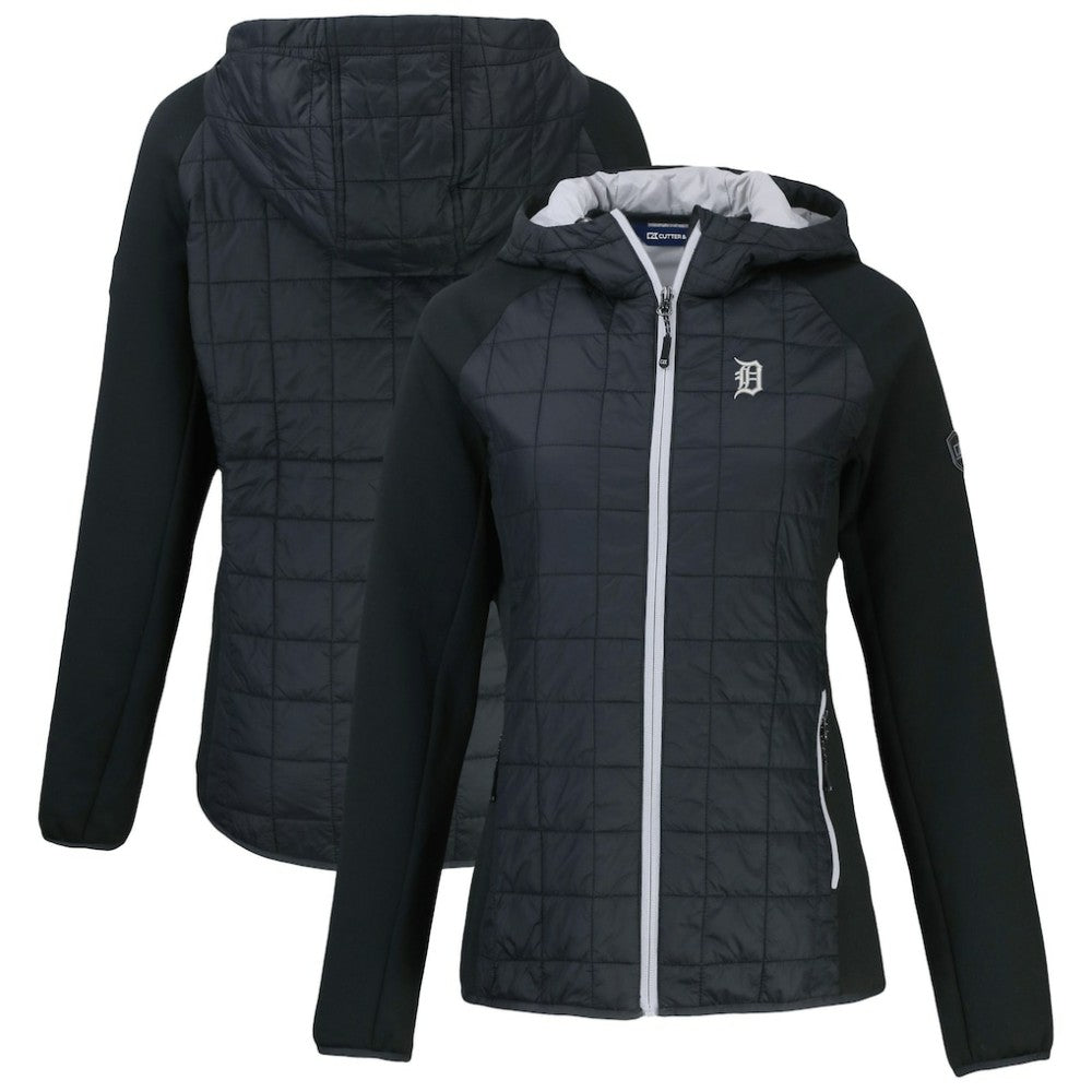 Detroit Tigers Cutter & Buck Women's Rainier Primaloft Eco Full-Zip Hybrid Jacket - Black Jackets